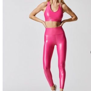 Carbon38 electric pink sports bra and leggings